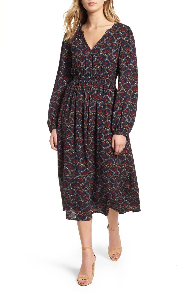 Hinge Print Midi Dress, Main, color,