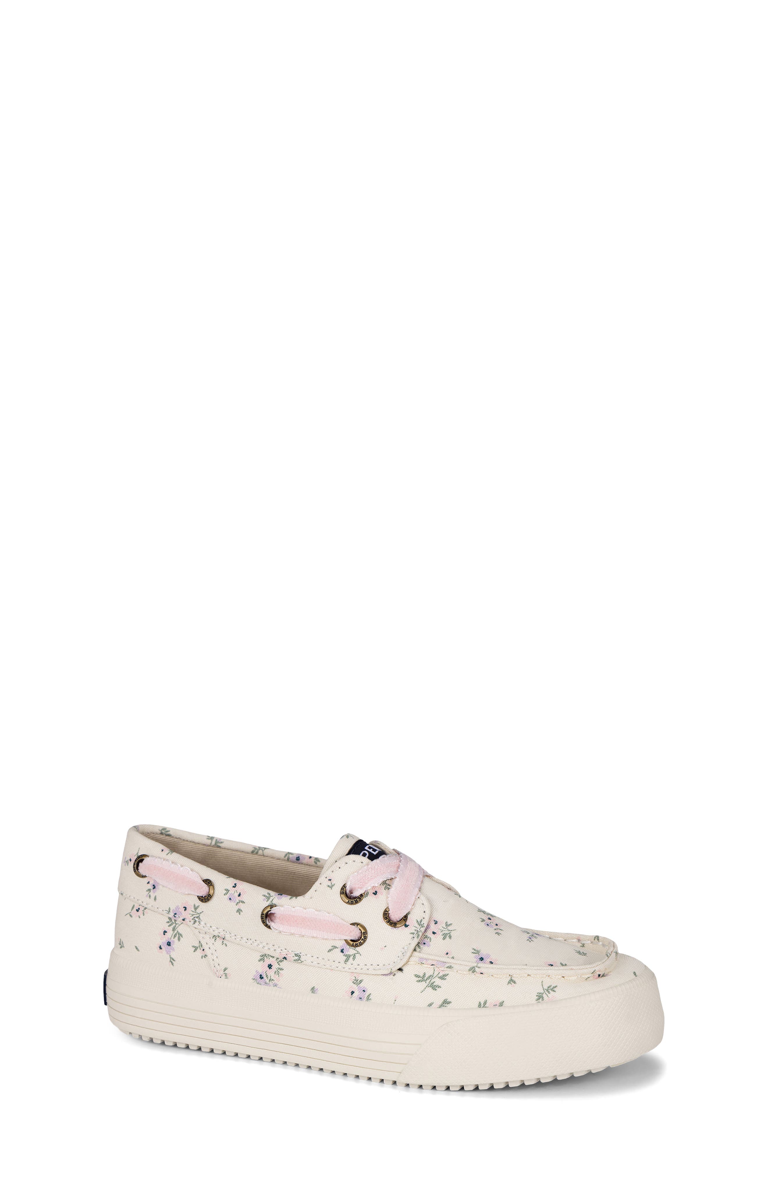 Sperry Kids' Bahama Platform Boat Shoe, Main, color, Bone Disty Floral