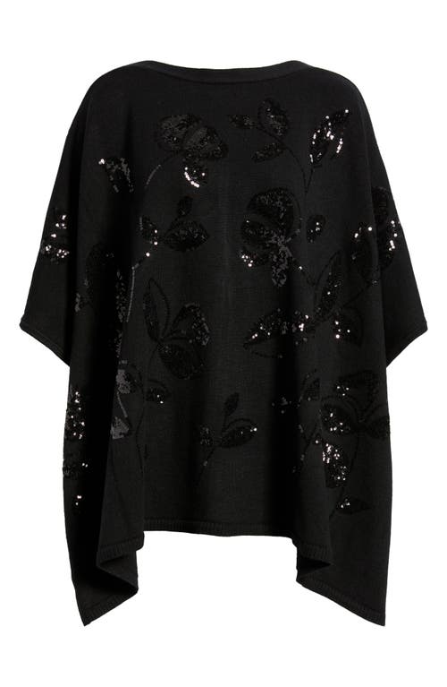 Kasper Sequin Poncho In Black