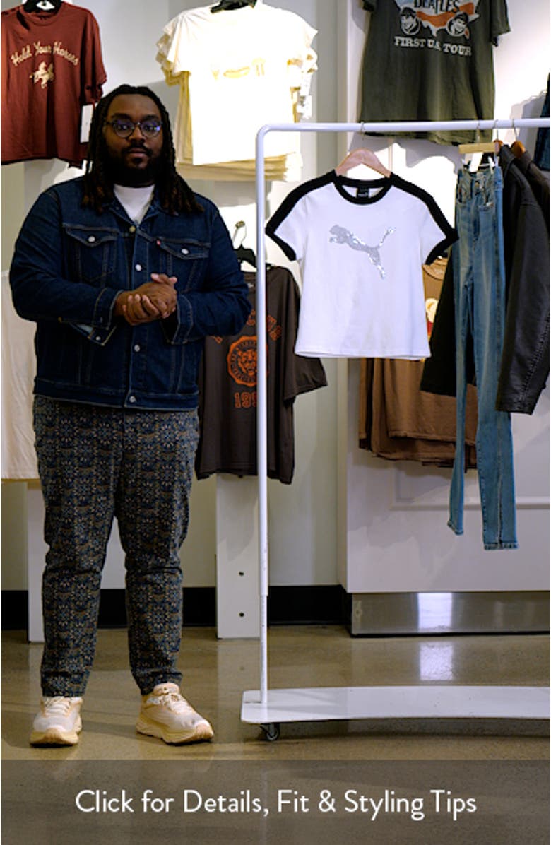 x Fenty Rhinestone Stretch Cotton Blend T-Shirt, sales video thumbnail