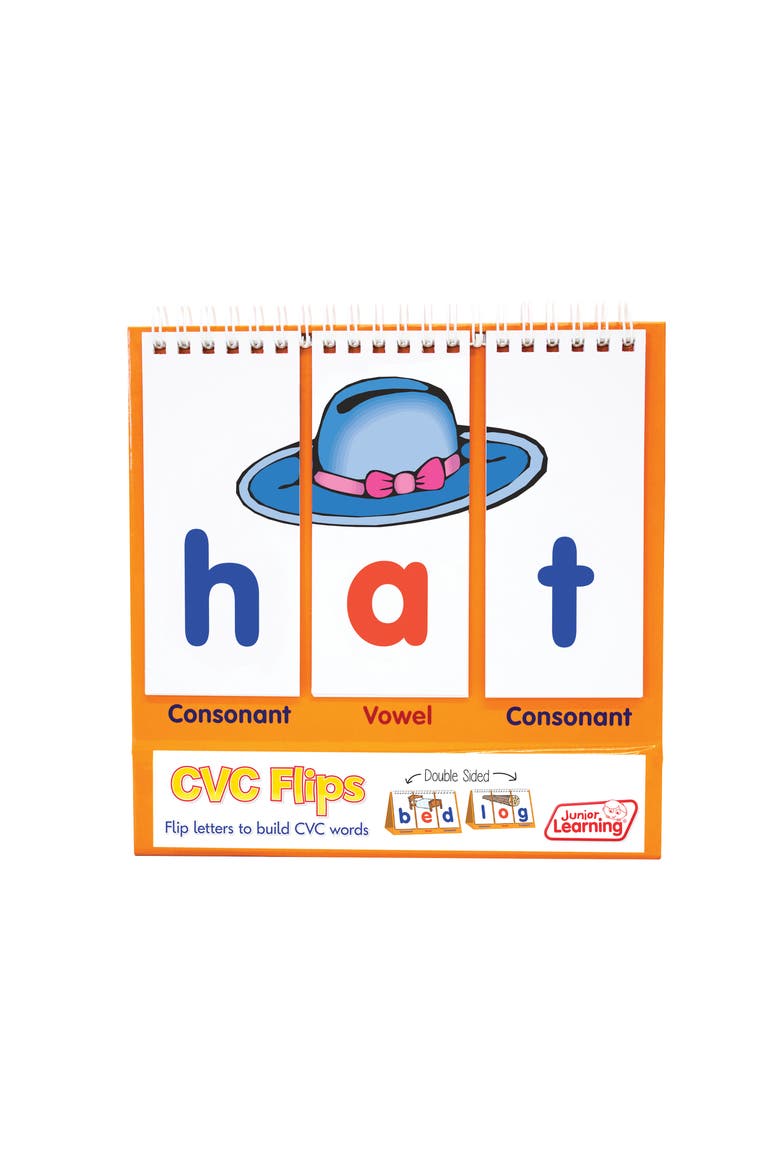 CVC Consonant Vowel Consonant Words Flash Cards, Alternate, color, Multicolored