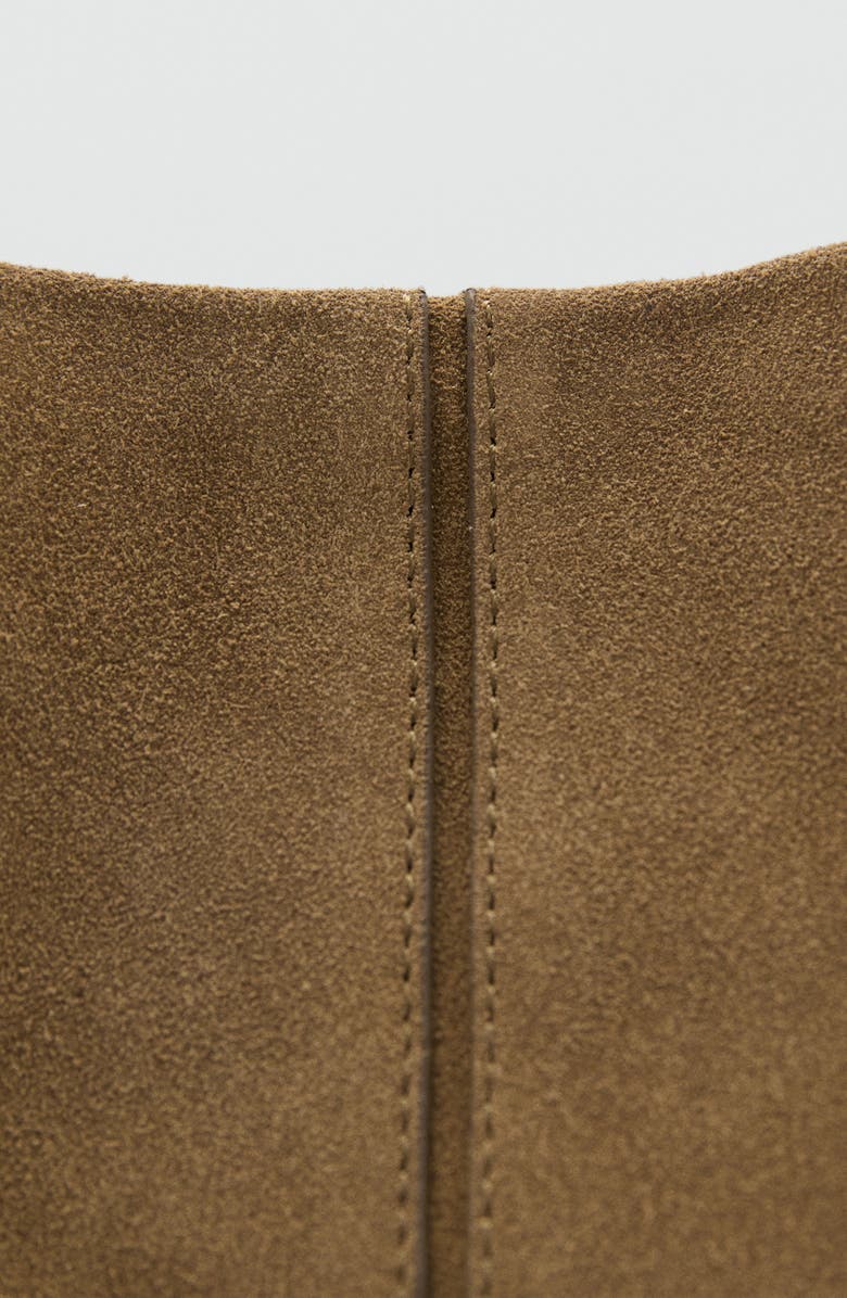 MANGO Leather Bucket Bag, Alternate, color, Tobacco Brown