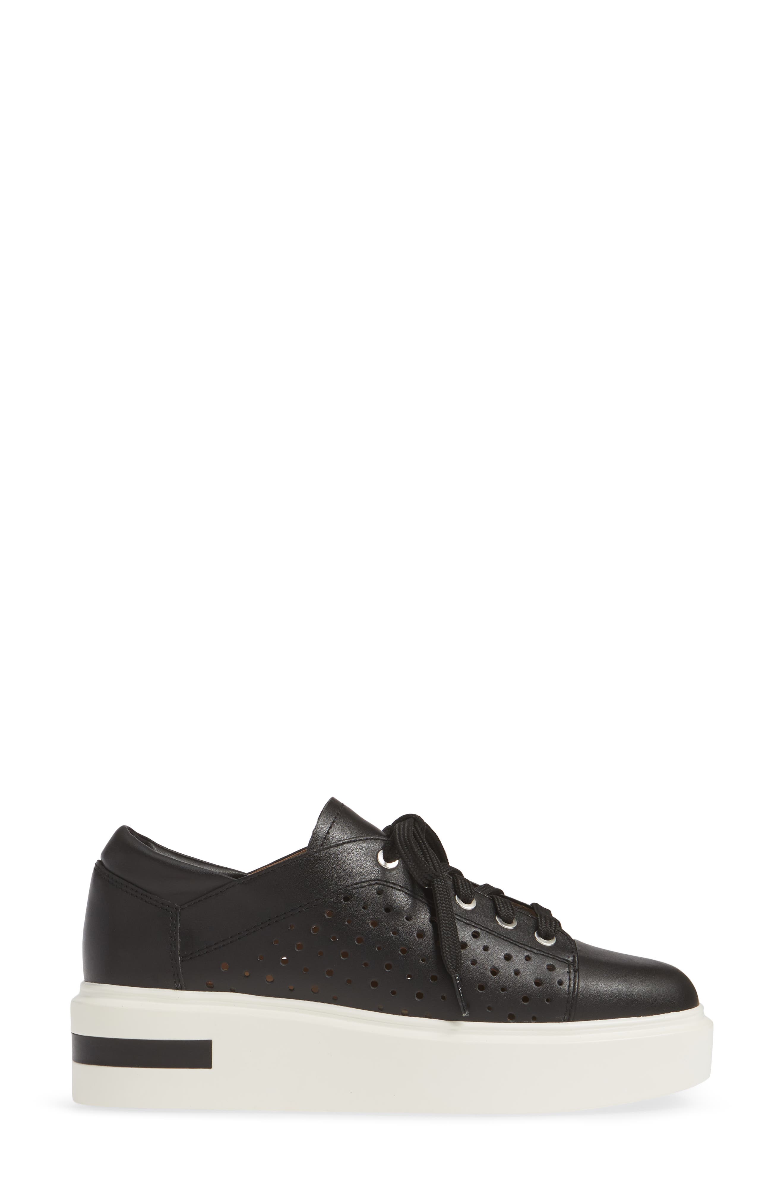 Kendra Platform Sneaker, Alternate, color, BLACK LEATHER