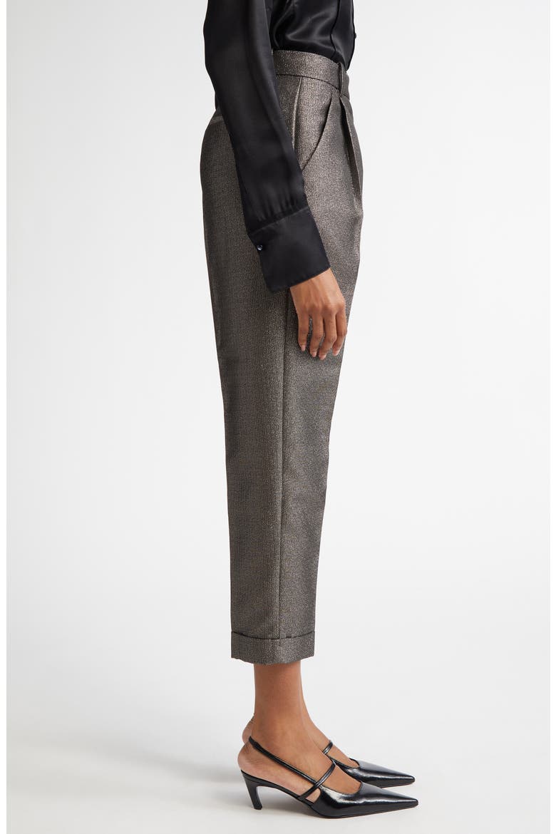Sienna Metallic Pants, Alternate, color, DARK GOLD