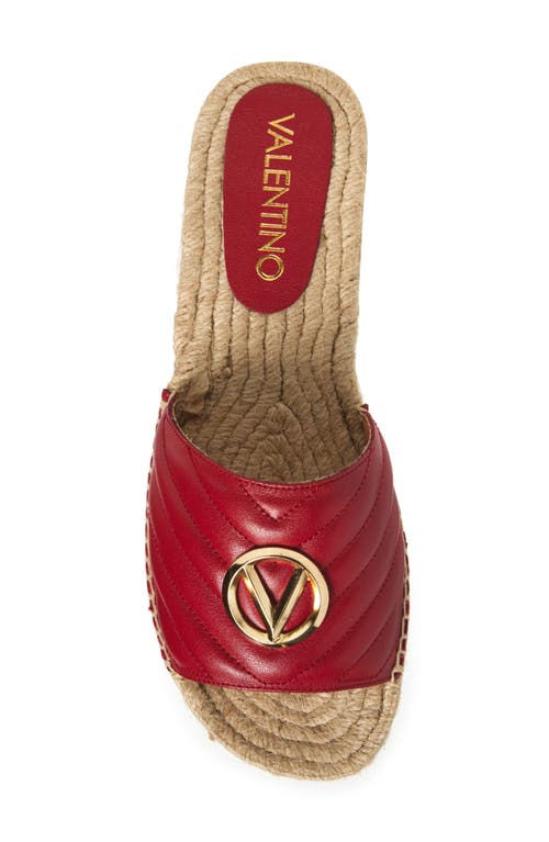Valentino By Mario Valentino Clavel Espadrille Slide Sandal In Red
