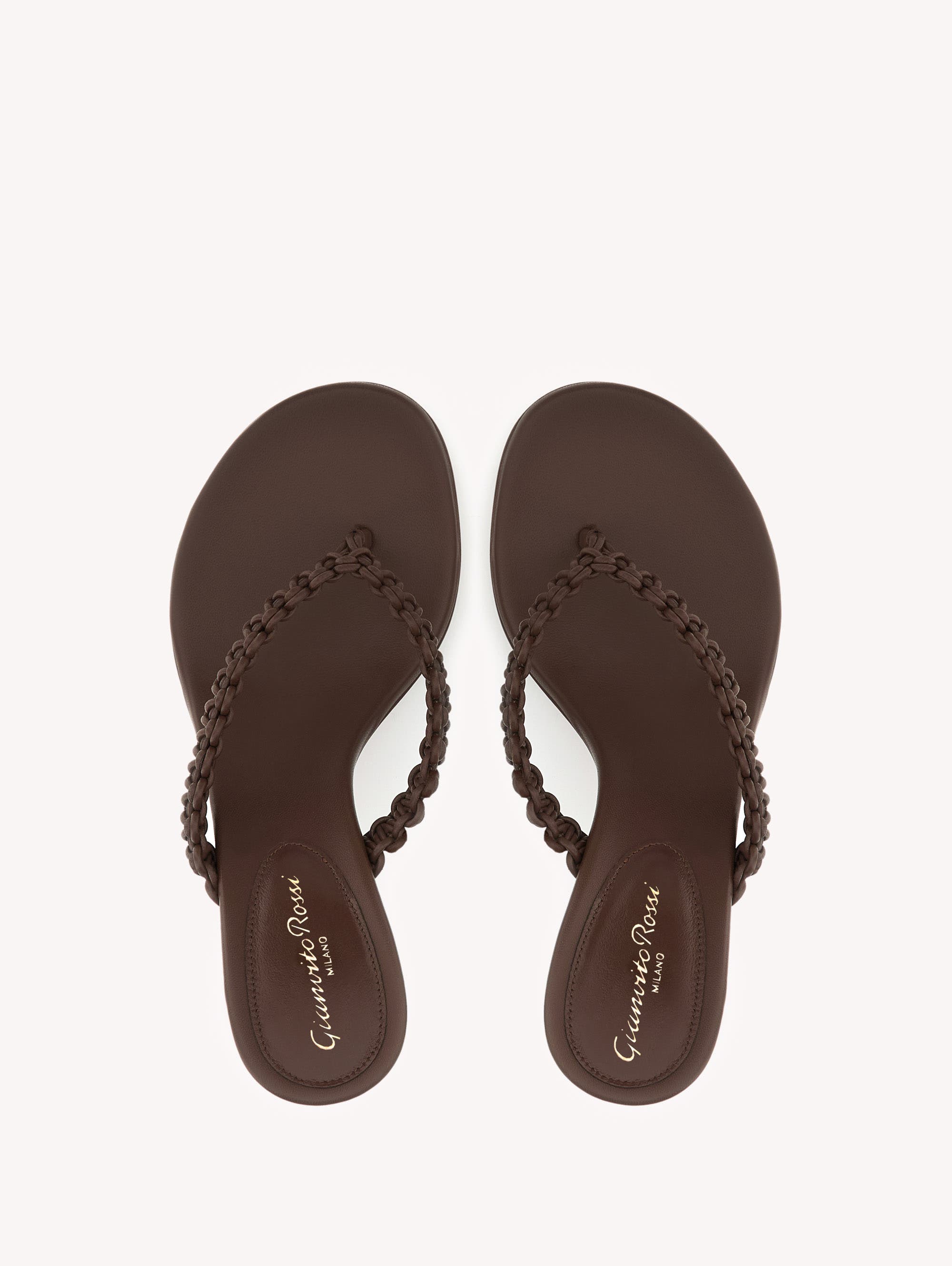 Ubud Thong Sandal, Alternate, color, Brown Nappa Leather
