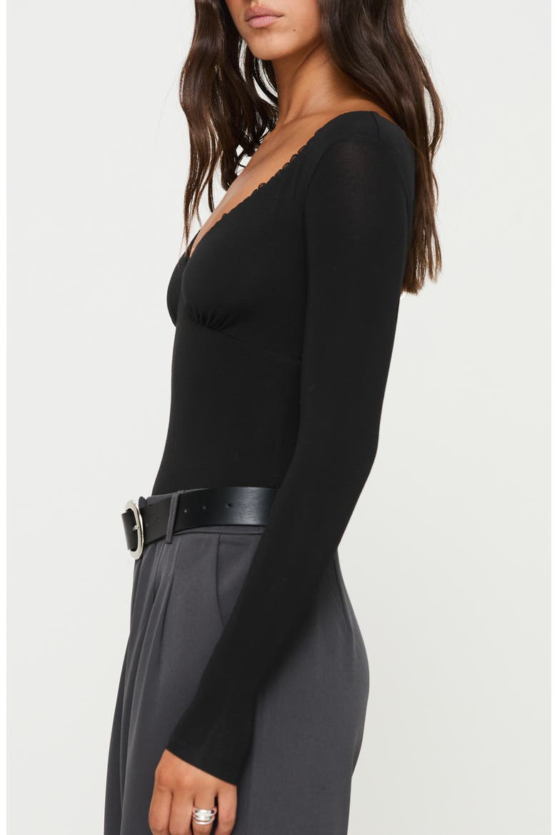 Loveydove Long Sleeve Bodysuit, Alternate, color, BLACK
