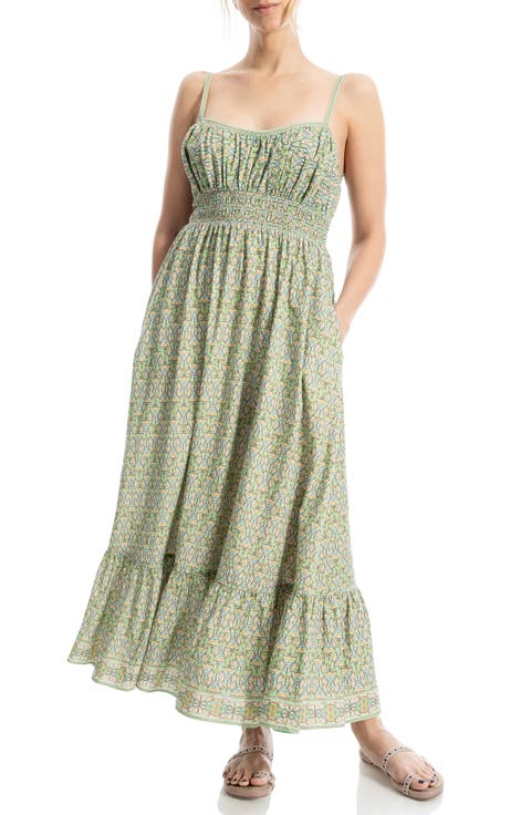 Smocked Empire Waist Maxi Dress