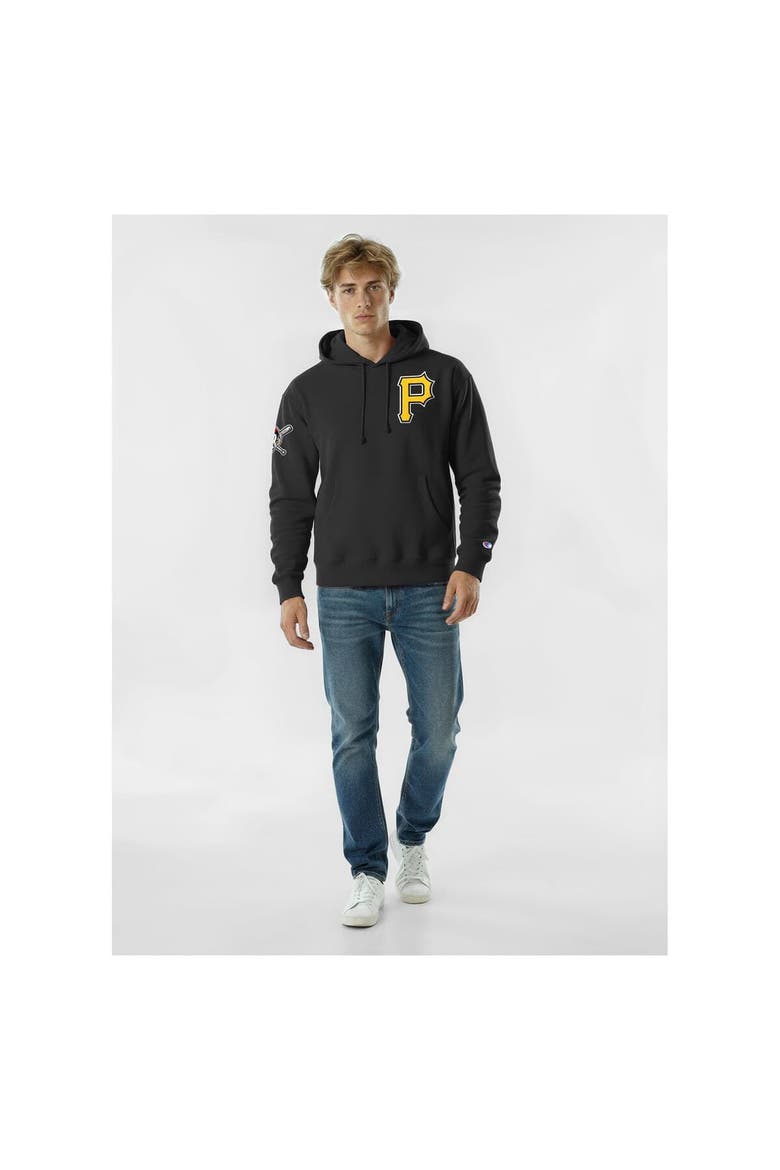 Men's Champion  Black Pittsburgh Pirates Reverse Weave Chenille Hoodie, Main, color, Black