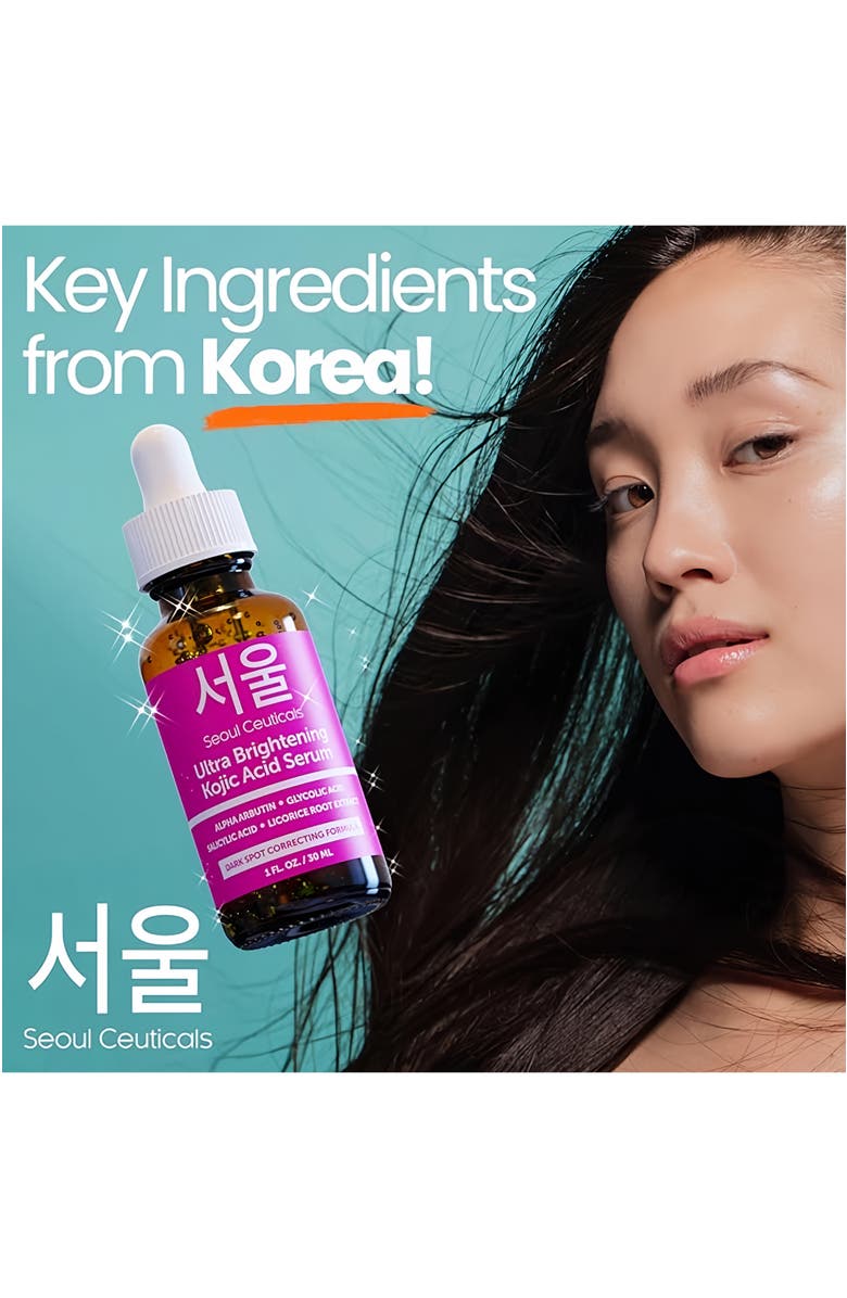 Seoul Ceuticals Korean Skincare Ultra Brightening Kojic Acid Serum, Alternate, color, Clear