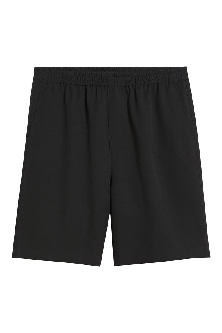 Relaxed Wool Shorts, Alternate, color, BLACK