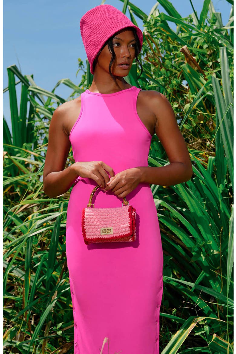 The Ola Second-Skin Bodycon Midi Dress, Alternate, color, Dragonfruit Pink