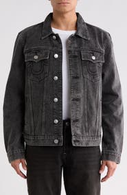 True Religion Jesse Studded Denim Trucker Jacket