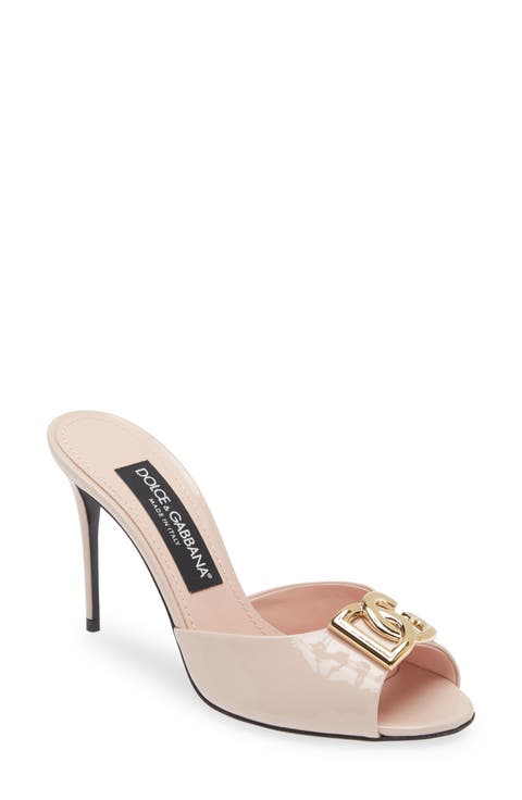 DG Logo Patent Slide Sandal (Women)