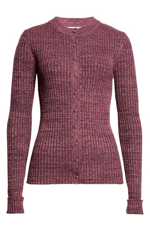 Ribbed Wool & Silk Cardigan