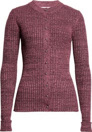 Rabanne Ribbed Wool & Silk Cardigan