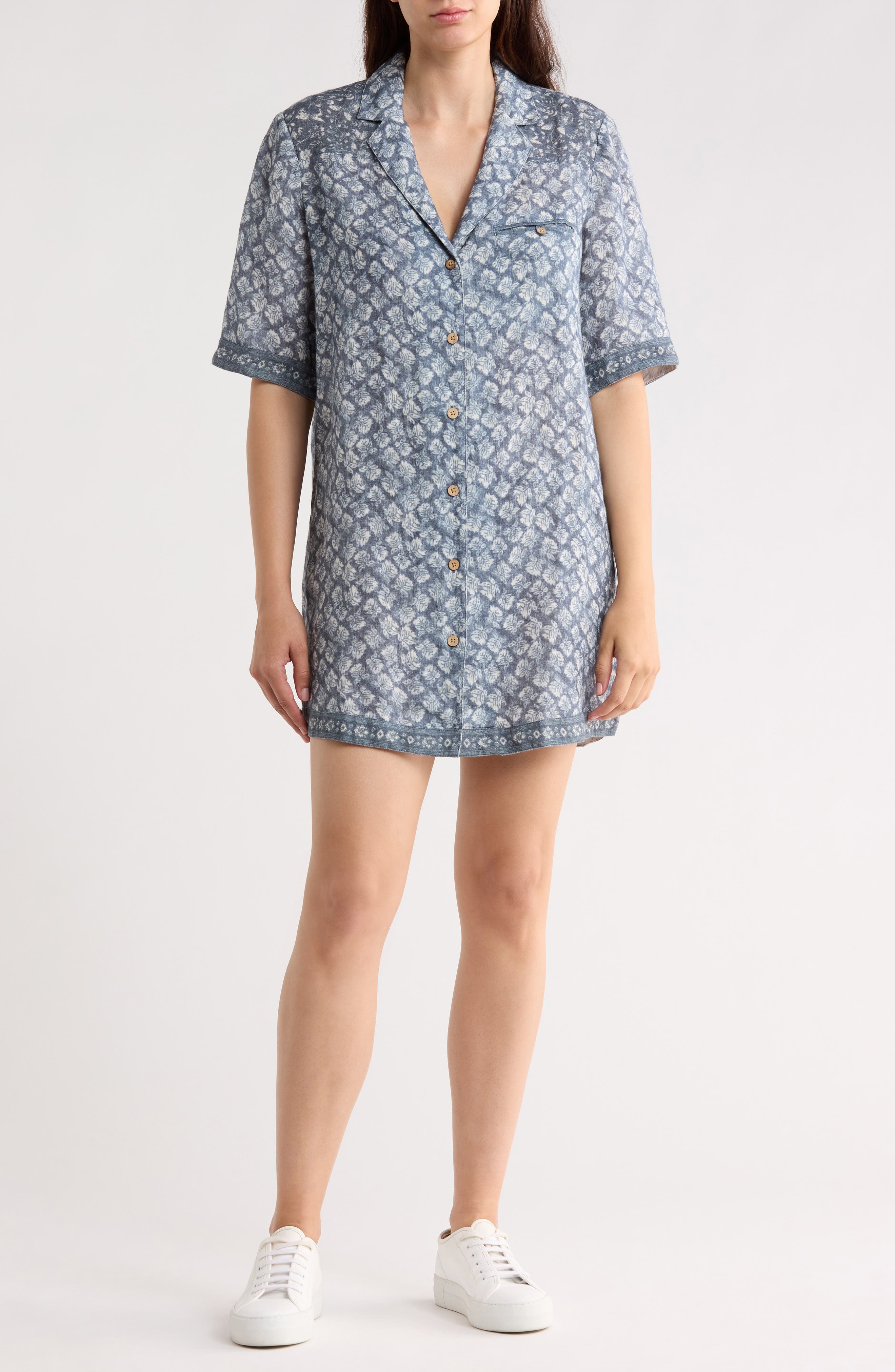 Faherty Paradise Point Short Sleeve Linen Shirtdress