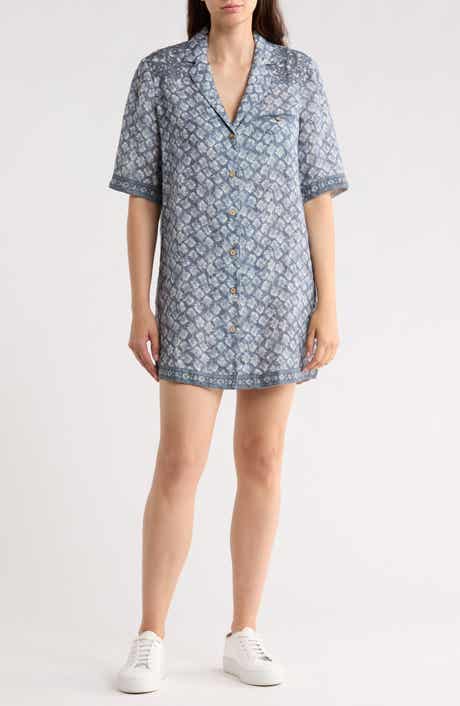 Faherty Paradise Point Short Sleeve Linen Shirtdress