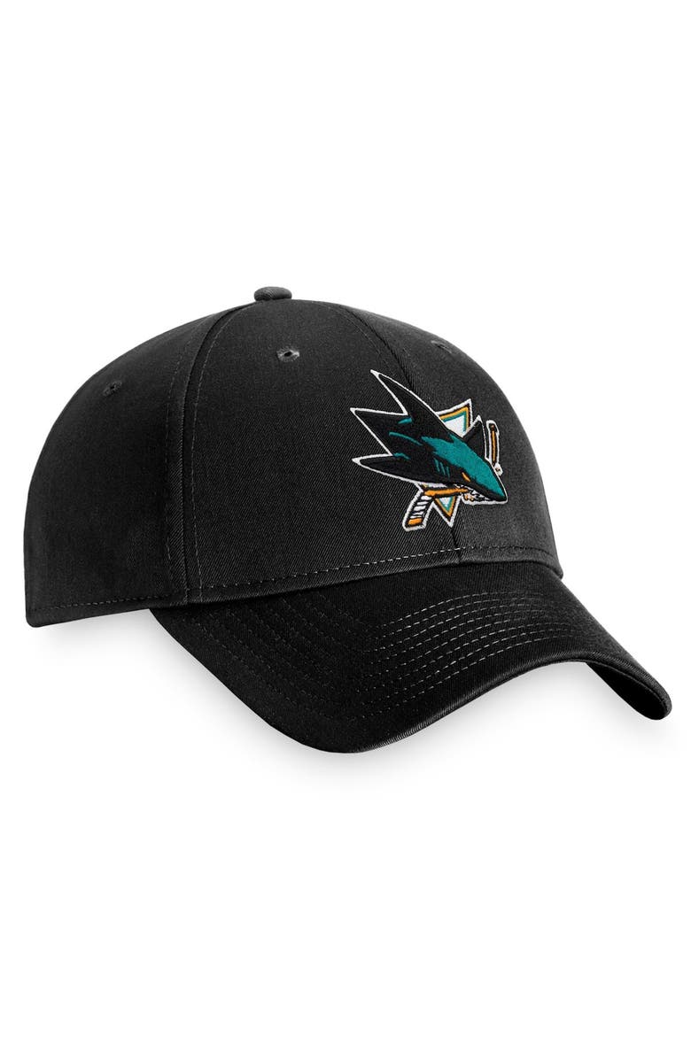 FANATICS Men's Fanatics Branded Black San Jose Sharks Core Adjustable Hat, Alternate, color,