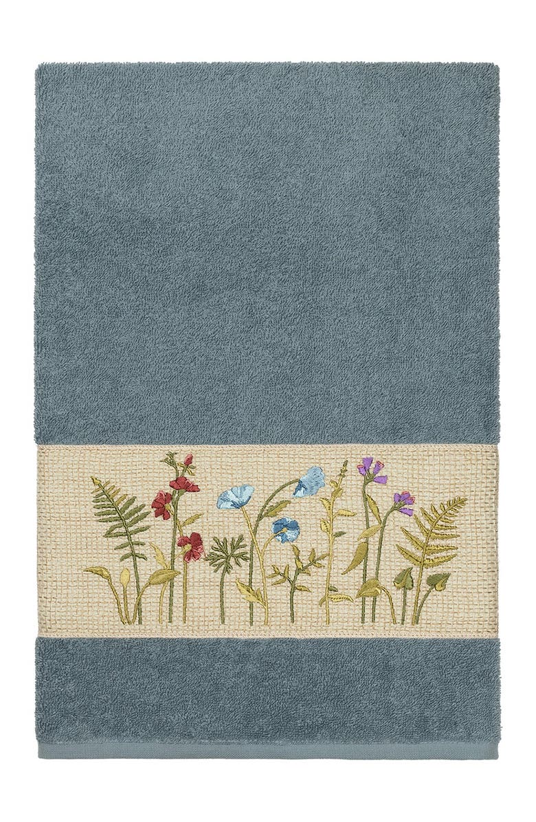 Linum Home Textiles Serenity Embellished Bath Towel - Teal, Main, color, Teal