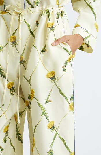 Burberry Dandelion Print Silk Pajama Pants | Nordstrom