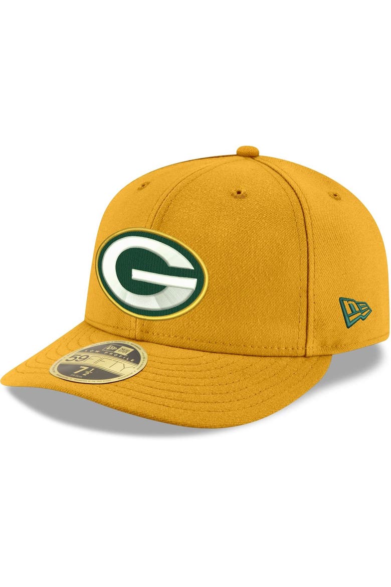 Men's New Era Gold Green Bay Packers Omaha Low Profile 59FIFTY Fitted Team Hat, Main, color, Gold