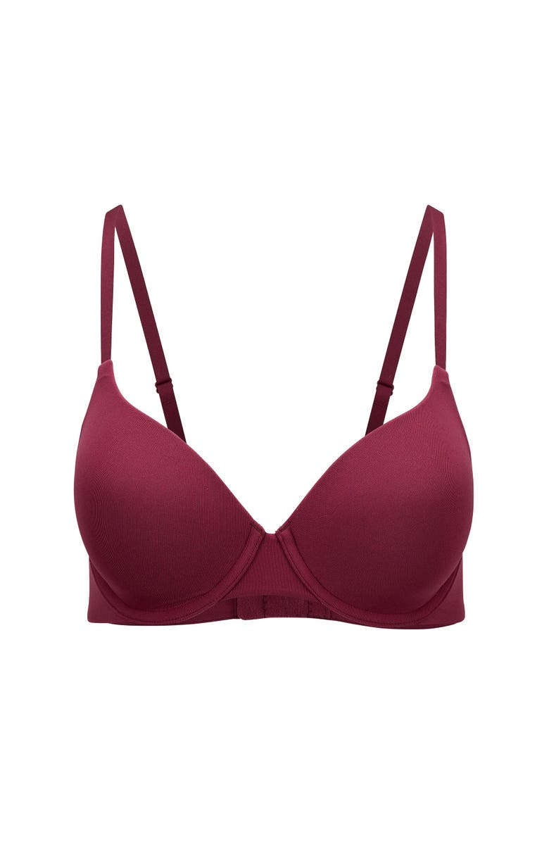 Adore Me Janelle Contour Demi Bra, Alternate, color, Dark Red