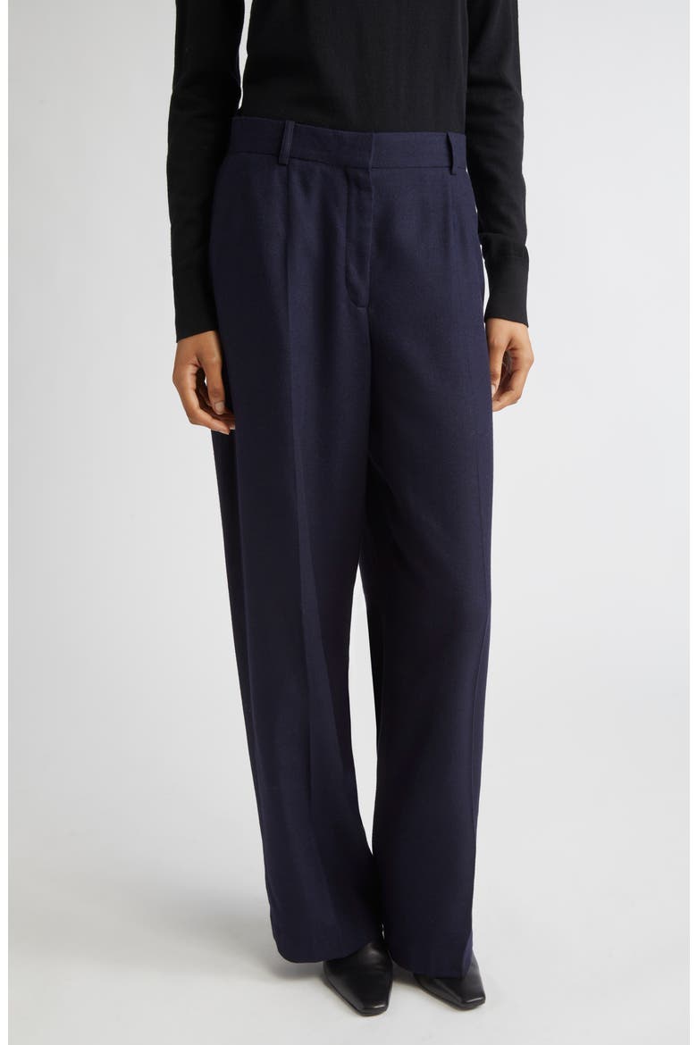 Flannel Straight Leg Pants, Main, color, NAVY