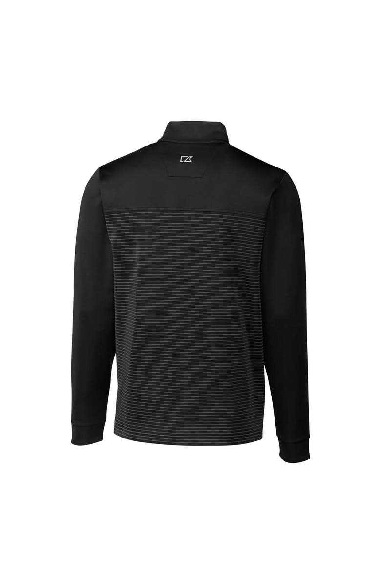 Cutter & Buck Men's Cutter & Buck  Black Durham Bulls Big & Tall Traverse Stripe Stretch Quarter-Zip Top, Alternate, color, 