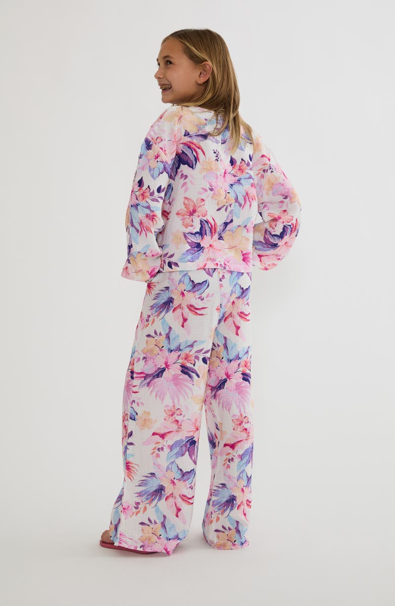 Beach Riot Kids' Little Collins Cotton Gauze Top, Alternate, color, Hibiscus Garden