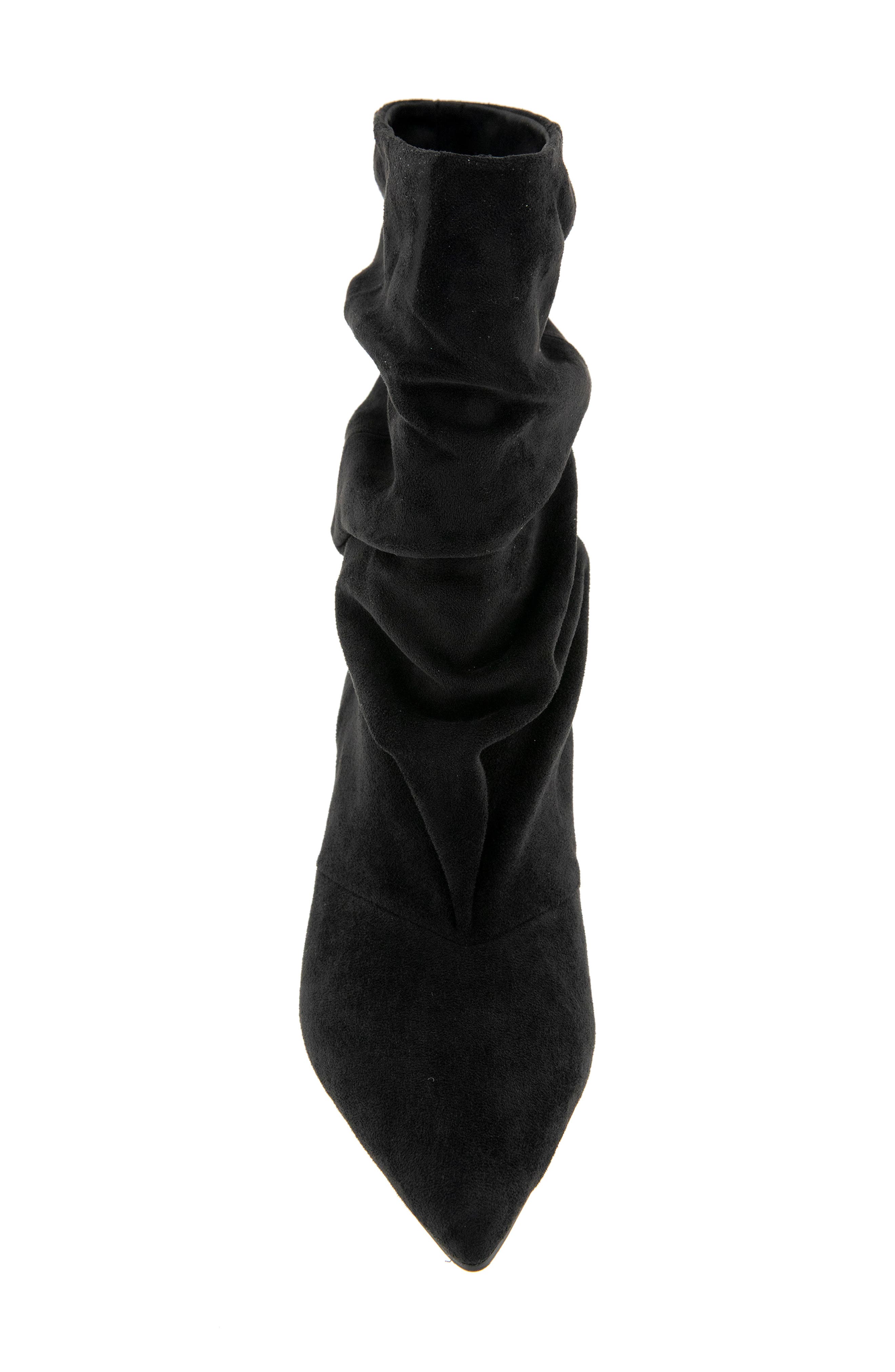 Dalles Kitten Heel Pointed Toe Scrunch Bootie, Alternate, color, BLACK