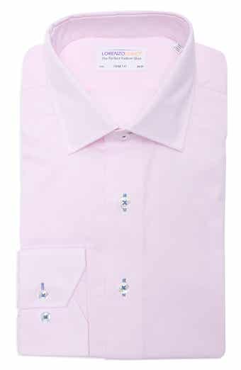 Lorenzo Uomo Trim Fit Textured Cotton Dress Shirt
