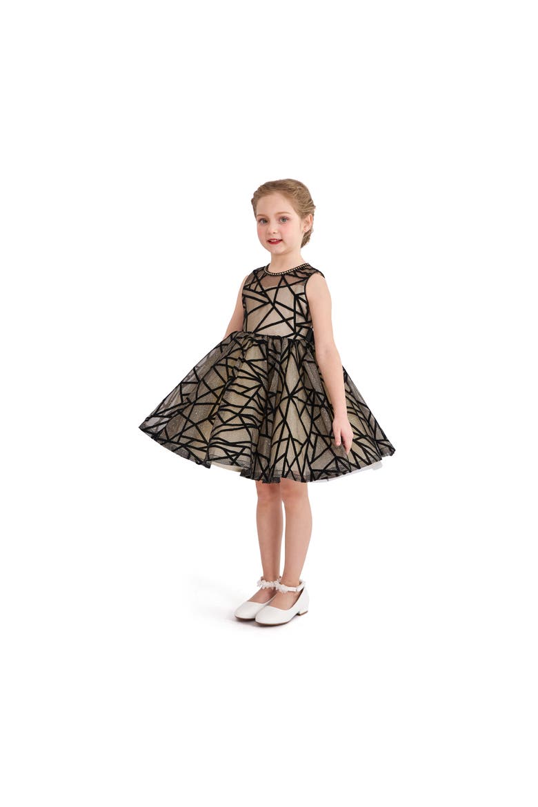 Patterned Ribbon Charm Dress, Alternate, color, Beige