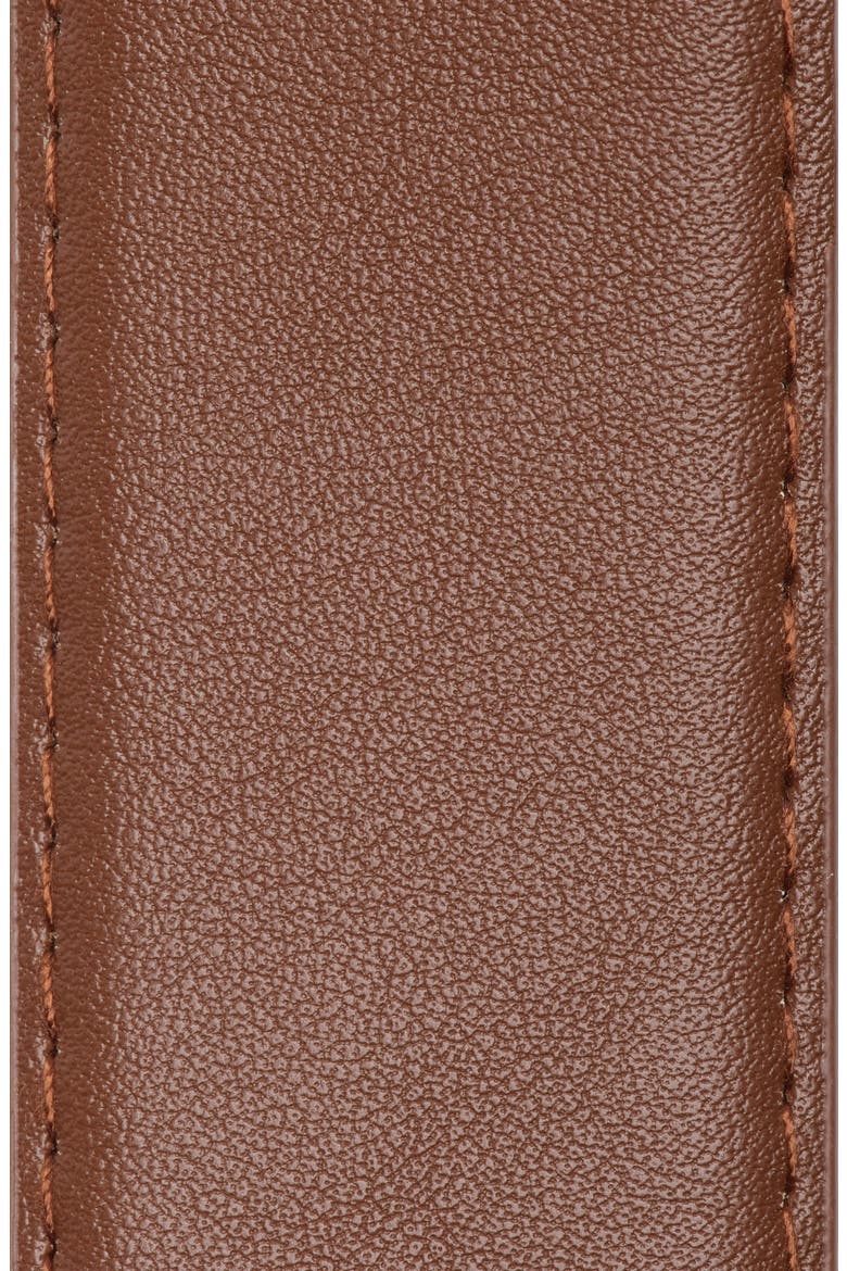 Feathered Edge Faux Leather Belt, Alternate, color, TIRAMISU