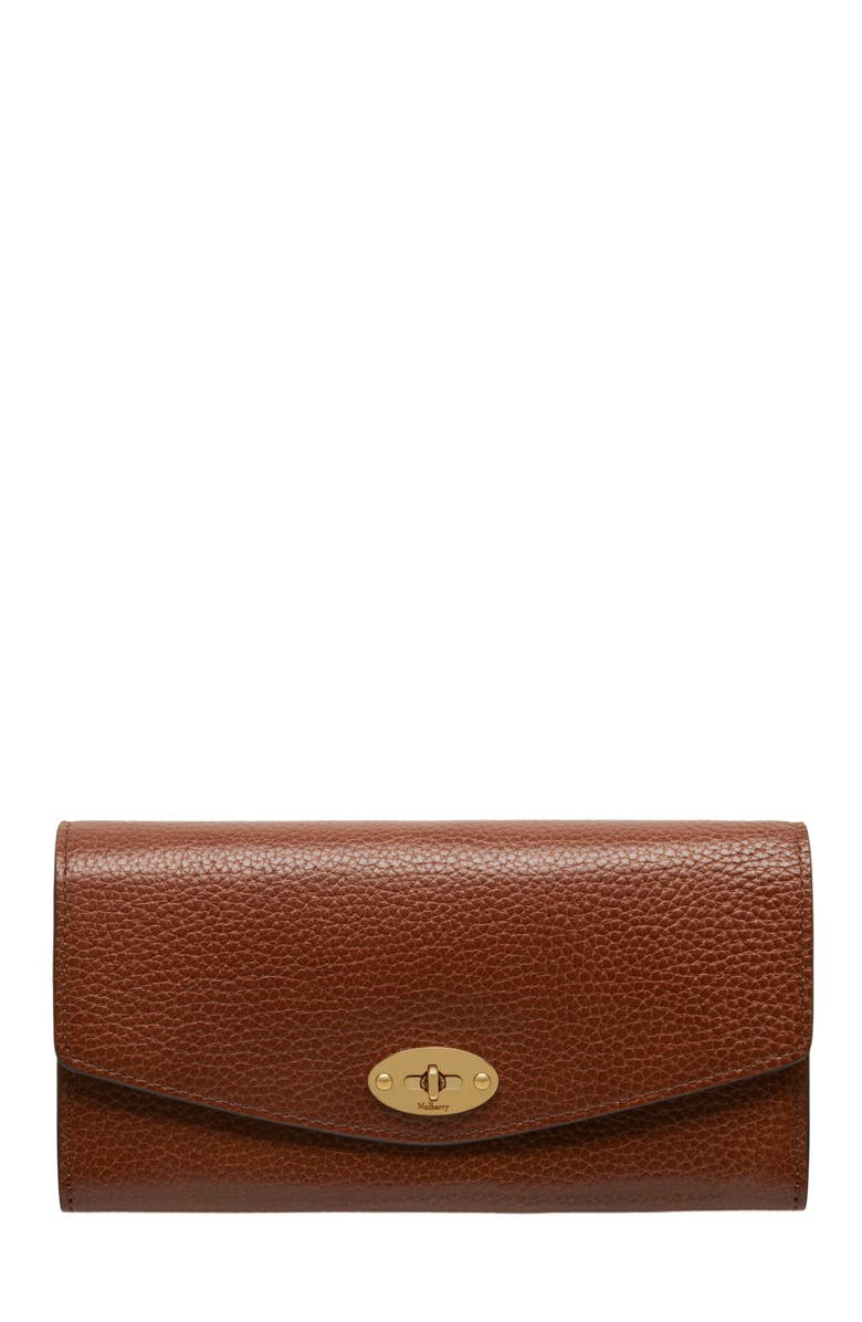 Mulberry Darley Leather Continental Wallet, Main, color, Oak