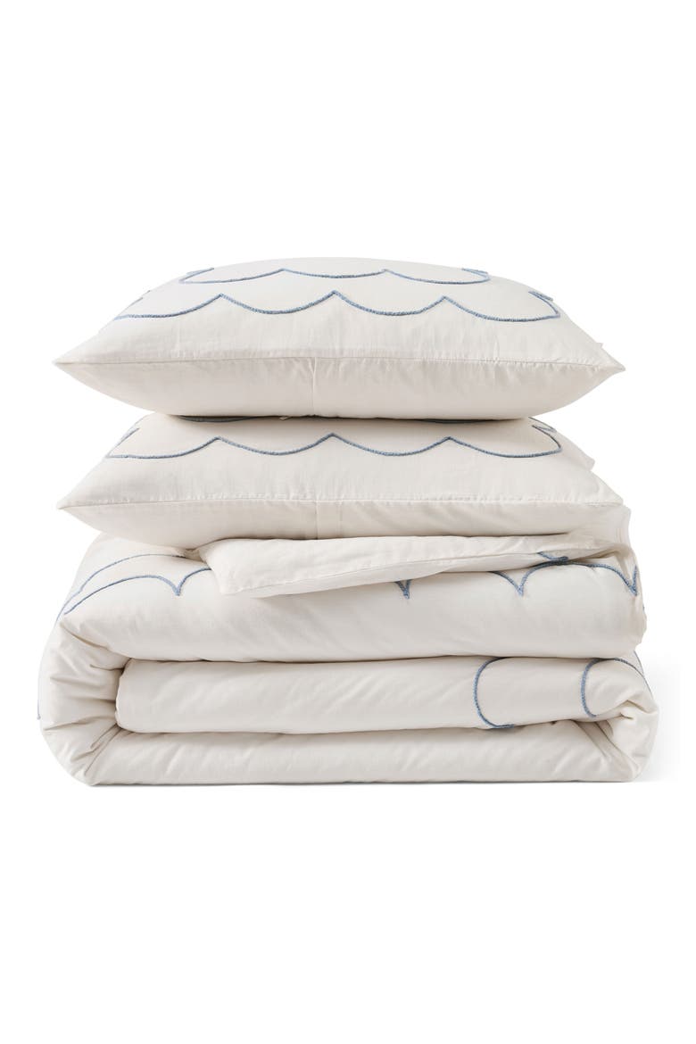 Daydream Scallop Duvet Cover & Pillow Shams Set, Main, color, IVORY