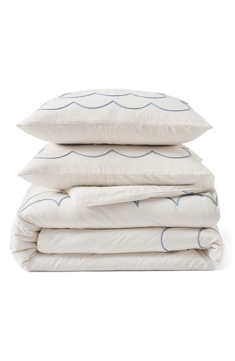 Peri Home Daydream Scallop Duvet Cover & Pillow Shams Set, Main, color, Ivory