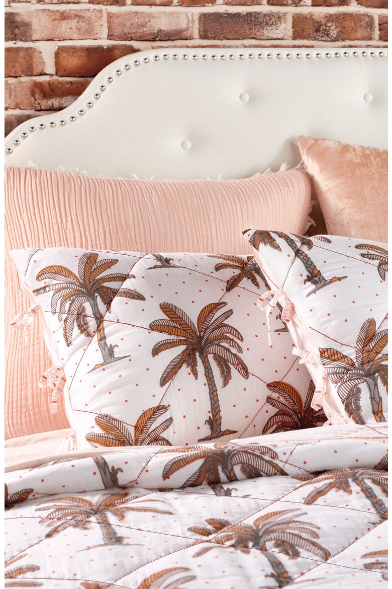 Palm Tree Sham, Alternate, color, BLUSH