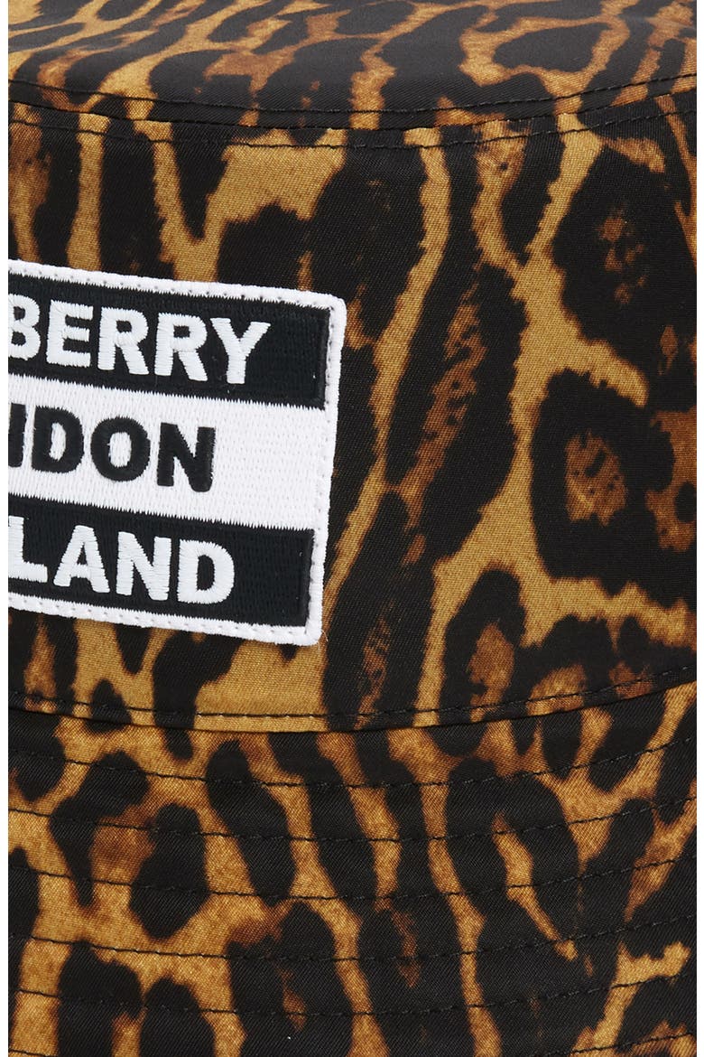 Reversible Nylon Bucket Hat, Alternate, color, LEOPARD PRINT