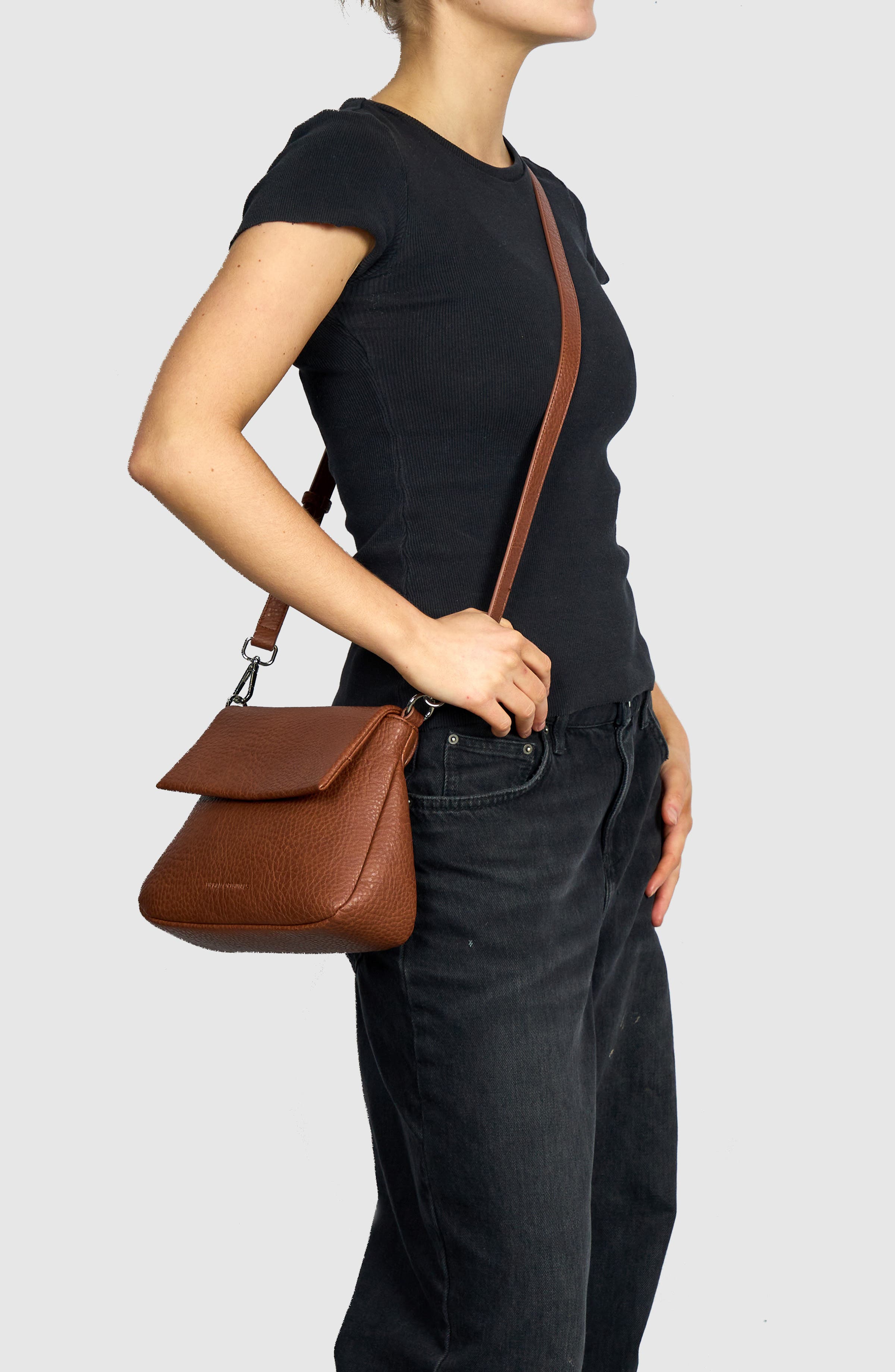 Urban Originals Wish List Vegan Leather Crossbody Bag, Alternate, color, Brown