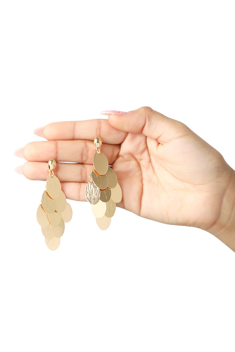 Dangling Petal Earrings Gold-Tone, Large Drop Earrings for Women, Alternate, color, Gold-Tone