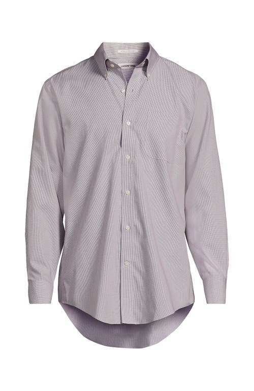 Lands' End Traditional Fit Solid No Iron Supima Pinpoint Buttondown Collar Dress Shirt In Animal Print