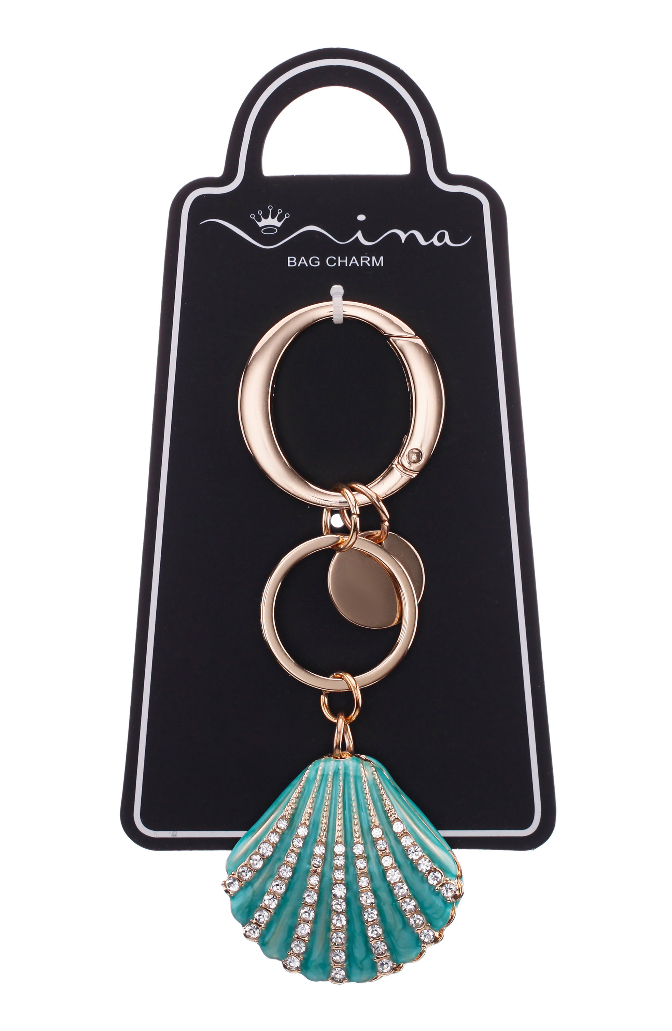 Seashell Bag Charm, Alternate, color, ICY BLUE