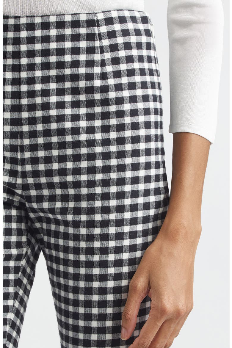 Chiara Gingham Stretch Cotton Capri Pants, Alternate, color, BLACK/ WHITE