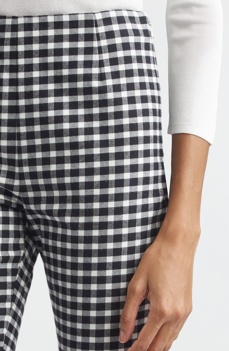 POSSE Chiara Gingham Stretch Cotton Capri Pants, Alternate, color, Black/ White