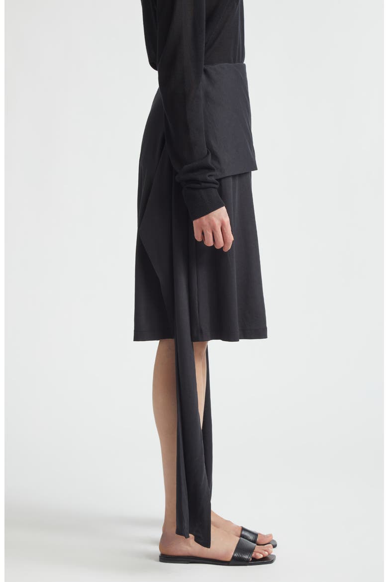 Tie Waist Jersey Shorts, Alternate, color, BLACK