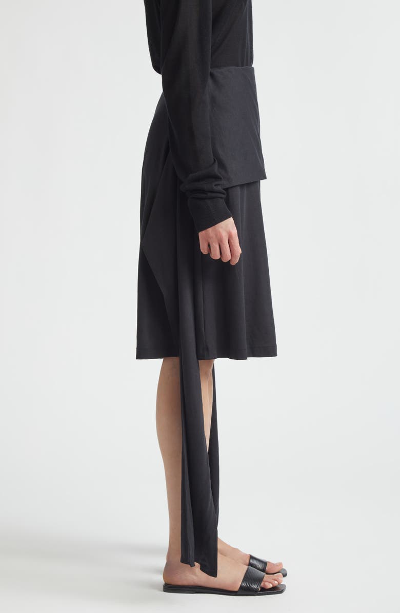 TOTEME Tie Waist Jersey Shorts, Alternate, color, Black