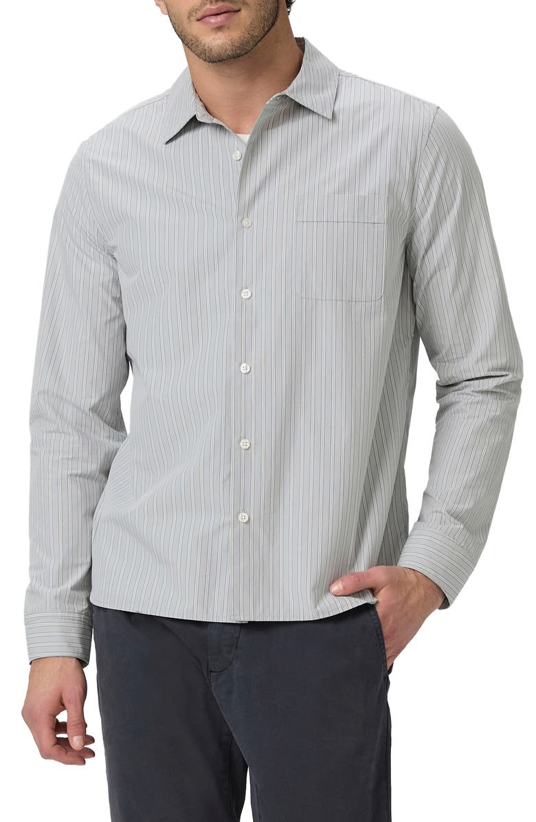 PAIGE Radovan Stripe Button-Up Shirt, Main, color, Moon Shadow Stripe