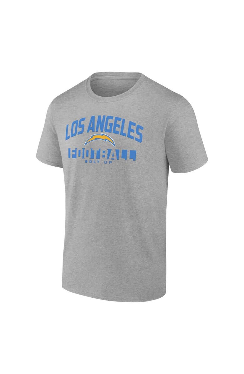 FANATICS Men's Fanatics  Gray Los Angeles Chargers Screen Blocking T-Shirt, Alternate, color, Gray