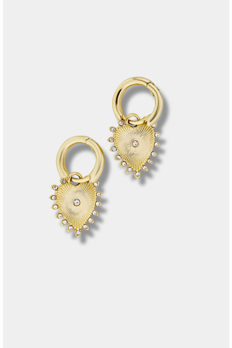 Stevie Heart Huggie Earrings, Main, color, Gold